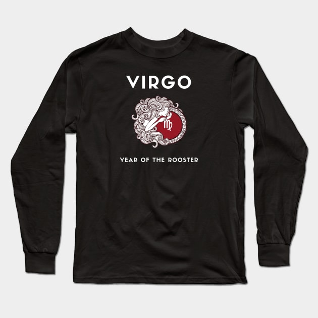 VIRGO / Year of the ROOSTER Long Sleeve T-Shirt by KadyMageInk